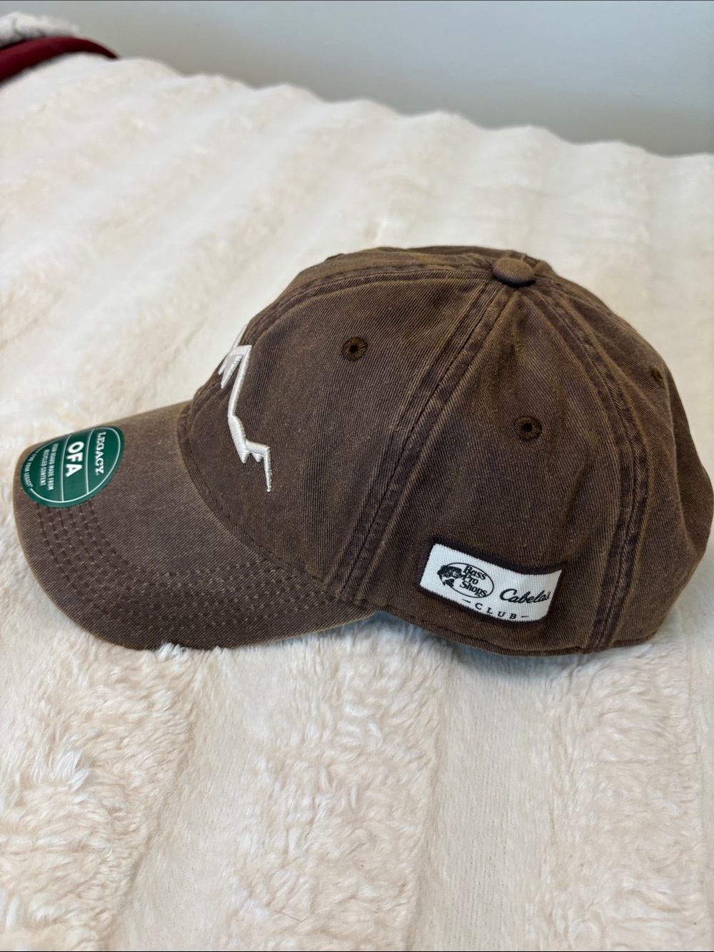 Cabela's Brown Washed Baseball Cap with White Embroidery